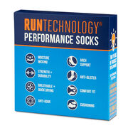 RunTechnology&reg; Performance Socks (Blue & Yellow)