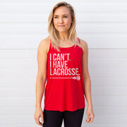 Girls Lacrosse Flowy Racerback Tank Top - I Can't. I Have Lacrosse