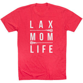 Girls Lacrosse Short Sleeve T-Shirt - Lax Mom Life [Red/Youth Medium] - SS