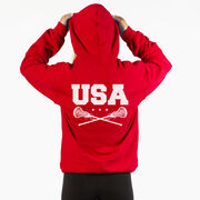 Girls Lacrosse Hooded Sweatshirt - USA Girls Lacrosse (Back Design)