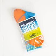 Girls Lacrosse Woven Mid-Calf Socks - Tropic (Blue/Green/Orange)