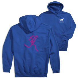 Girls Lacrosse Hooded Sweatshirt - Neon Lax Girl(Back Design) [Youth Large/Royal] - SS