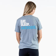Girls Lacrosse Short Sleeve T-Shirt - Eat. Sleep. Lacrosse. (Back Design) 