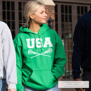 Girls Lacrosse Hooded Sweatshirt - USA Girls Lacrosse