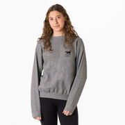 Girls Lacrosse Crewneck Sweatshirt - My Goal Is To Deny Yours (Back Design)