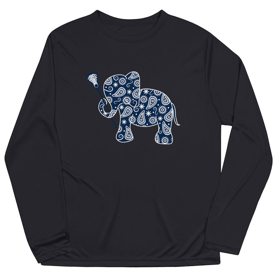 Girls Lacrosse Long Sleeve Performance Tee - Lax Elephant