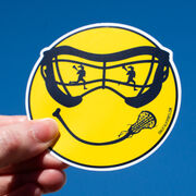 Girls Lacrosse Sticker - Lacrosse Smiley