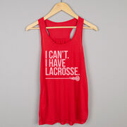 Girls Lacrosse Flowy Racerback Tank Top - I Can't. I Have Lacrosse
