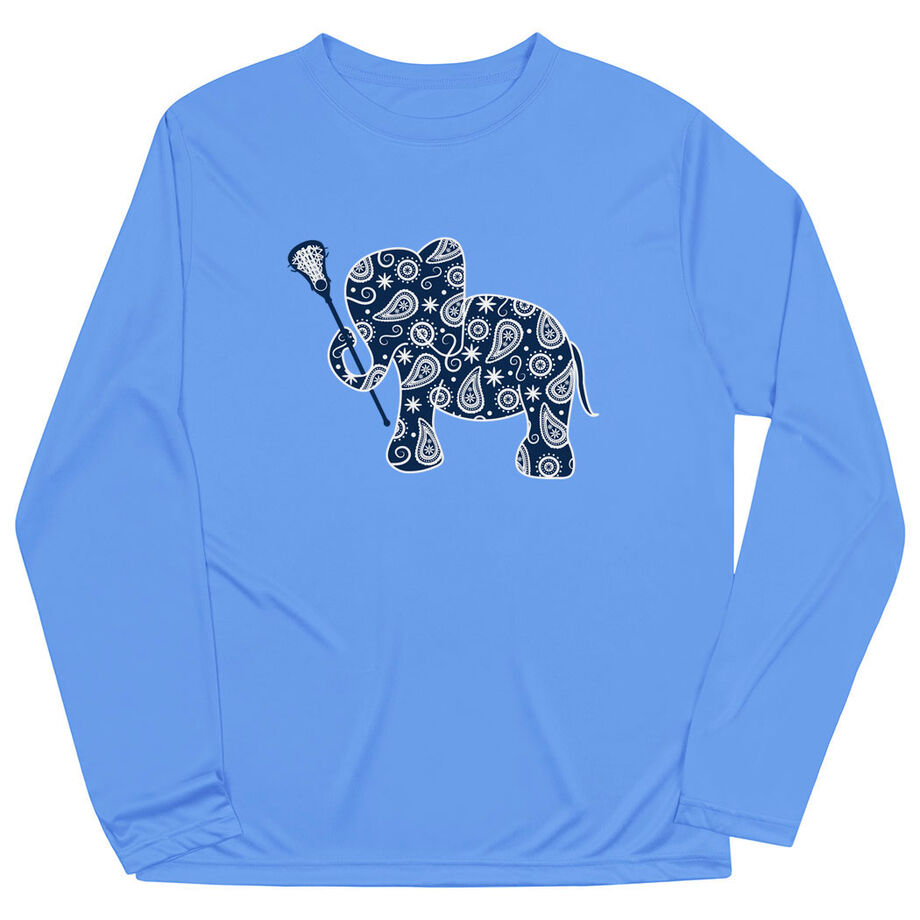Girls Lacrosse Long Sleeve Performance Tee - Lax Elephant