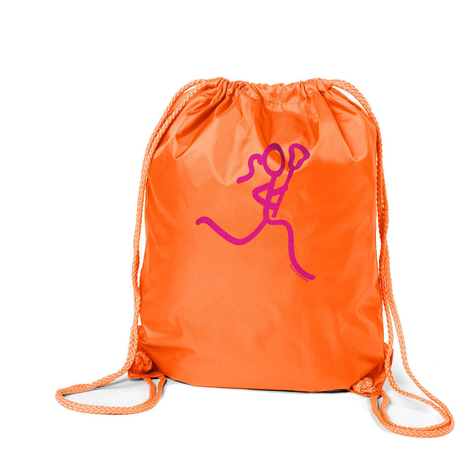Lacrosse Drawstring Backpack Neon Lax Girl