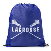 Girls Lacrosse Drawstring Backpack - Lacrosse Crossed Girls Sticks