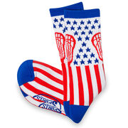 Lacrosse Woven Mid-Calf Socks - American Lax (Red/White/Blue)