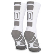 Team Number Woven Mid-Calf Socks - White/Gray