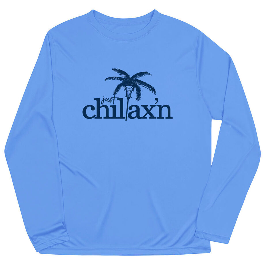 Lacrosse Long Sleeve Performance Tee - Just Chillax'n - Personalization Image