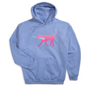 Girls Lacrosse Hooded Sweatshirt - LuLa the Lax Dog (Pink)