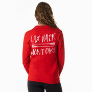Girls Lacrosse Tshirt Long Sleeve - Lax Hair Don't Care (Back Design)