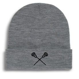 Lacrosse Embroidered Beanie - Lacrosse Sticks