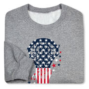 Girls Lacrosse Crewneck Sweatshirt - Patriotic Lax Girl