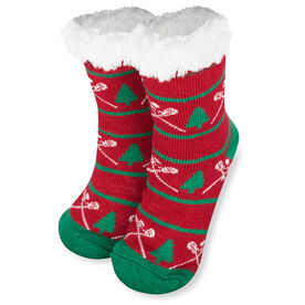 Lacrosse Slipper Socks with Sherpa Lining (Christmas)