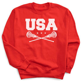 Girls Lacrosse Crew Neck Sweatshirt - USA Girls Lacrosse