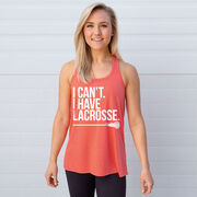 Girls Lacrosse Flowy Racerback Tank Top - I Can't. I Have Lacrosse