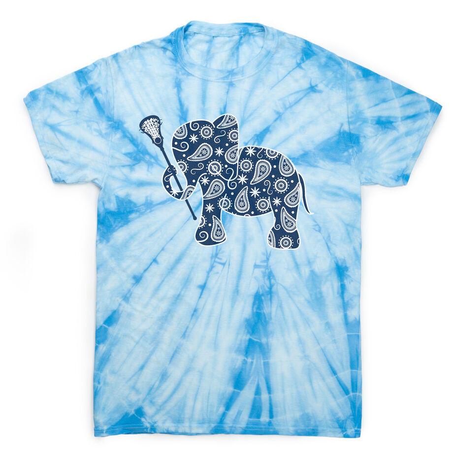 Girls Lacrosse Short Sleeve T-Shirt - LAX Elephant Tie Dye