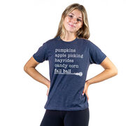 Girls Lacrosse Short Sleeve T-Shirt - Favorite Fall Things