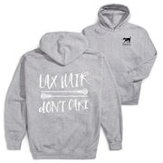 Girls Lacrosse Hooded Sweatshirt - Lax Hair Don't Care (Back Design)