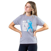 Girls Lacrosse Short Sleeve T-Shirt - My Goal Is To Deny Yours Goalie