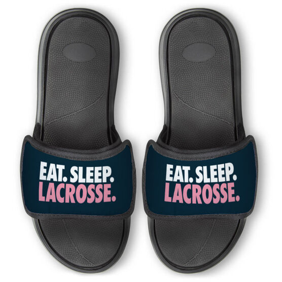 Girls Lacrosse Repwell&reg; Slide Sandals - Eat. Sleep. Lacrosse.