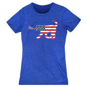 Girls Lacrosse Women's Everyday Tee - Patriotic LuLa the Lax Dog