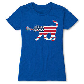 Girls Lacrosse Women's Everyday Tee - Patriotic LuLa the Lax Dog