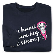 Girls Lacrosse Crewneck Sweatshirt - Play Hard Dream Big Lax Strong