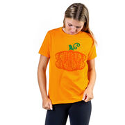 Girls Lacrosse Short Sleeve T-Shirt - Lax Stick Pumpkin