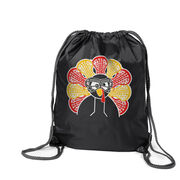 Girls Lacrosse Drawstring Backpack - Goofy Turkey Player