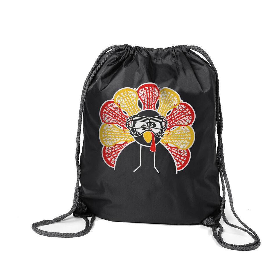 Girls Lacrosse Drawstring Backpack - Goofy Turkey Player