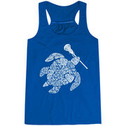Girls Lacrosse Flowy Racerback Tank Top - Lax Turtle