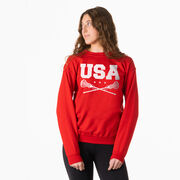 Girls Lacrosse Crewneck Sweatshirt - USA Girls Lacrosse