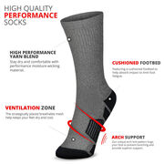 Team Number Woven Mid-Calf Socks - Gray/Black