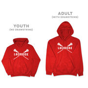 Girls Lacrosse Hooded Sweatshirt - Lacrosse Crossed Girls Sticks