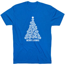 Lacrosse Short Sleeve T-Shirt - Merry Laxmas Tree [Royal/Youth Medium] - SS