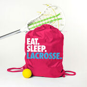 Lacrosse Drawstring Backpack Eat. Sleep. Lacrosse.