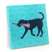 Girls Lacrosse Canvas Wall Art - Lula the Lax Dog - 2 Piece Set