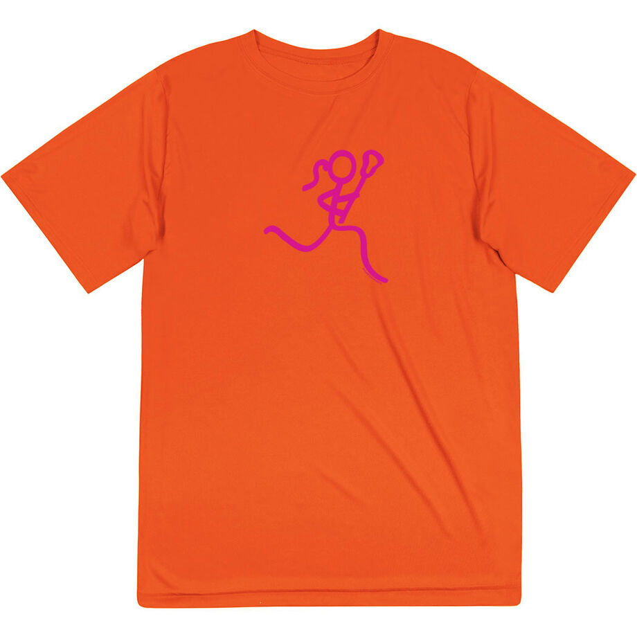 Girls Lacrosse Short Sleeve Performance Tee - Neon Lax Girl