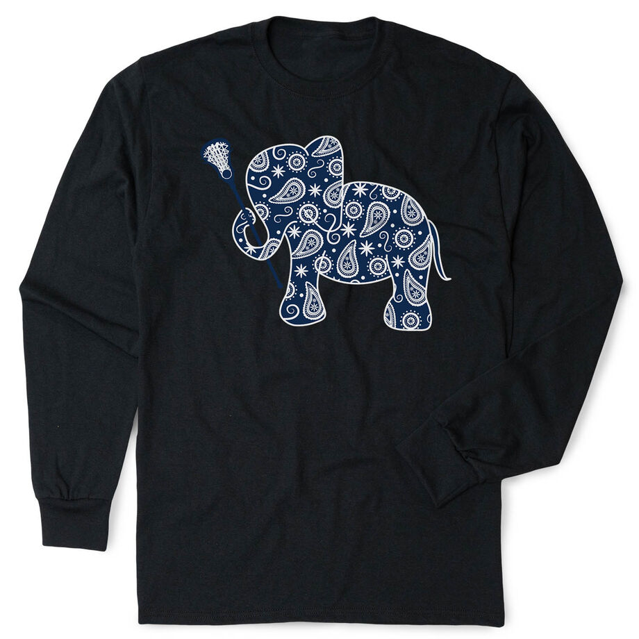 Girls Lacrosse Tshirt Long Sleeve - Lax Elephant