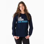 Lacrosse Tshirt Long Sleeve - Eat. Sleep. Lacrosse