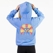 Girls Lacrosse Hooded Sweatshirt - Goofy Turkey Player (Back Design)