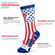 Lacrosse Woven Mid-Calf Socks - American Lax (Red/White/Blue)