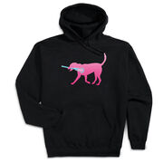 Girls Lacrosse Hooded Sweatshirt - LuLa the Lax Dog (Pink)