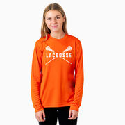 Girls Lacrosse Long Sleeve Performance Tee - Crossed Girls Sticks